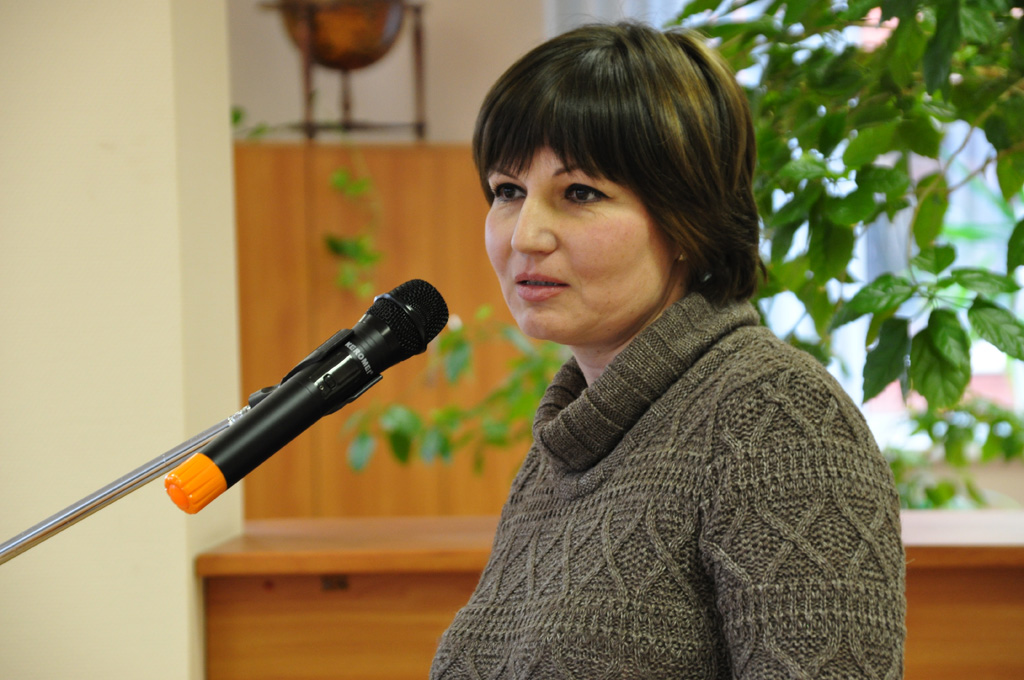 Михалева Людмила Игоревна, директор Пушкинского телевидения, на конференции в РМАТ, декабрь 2015